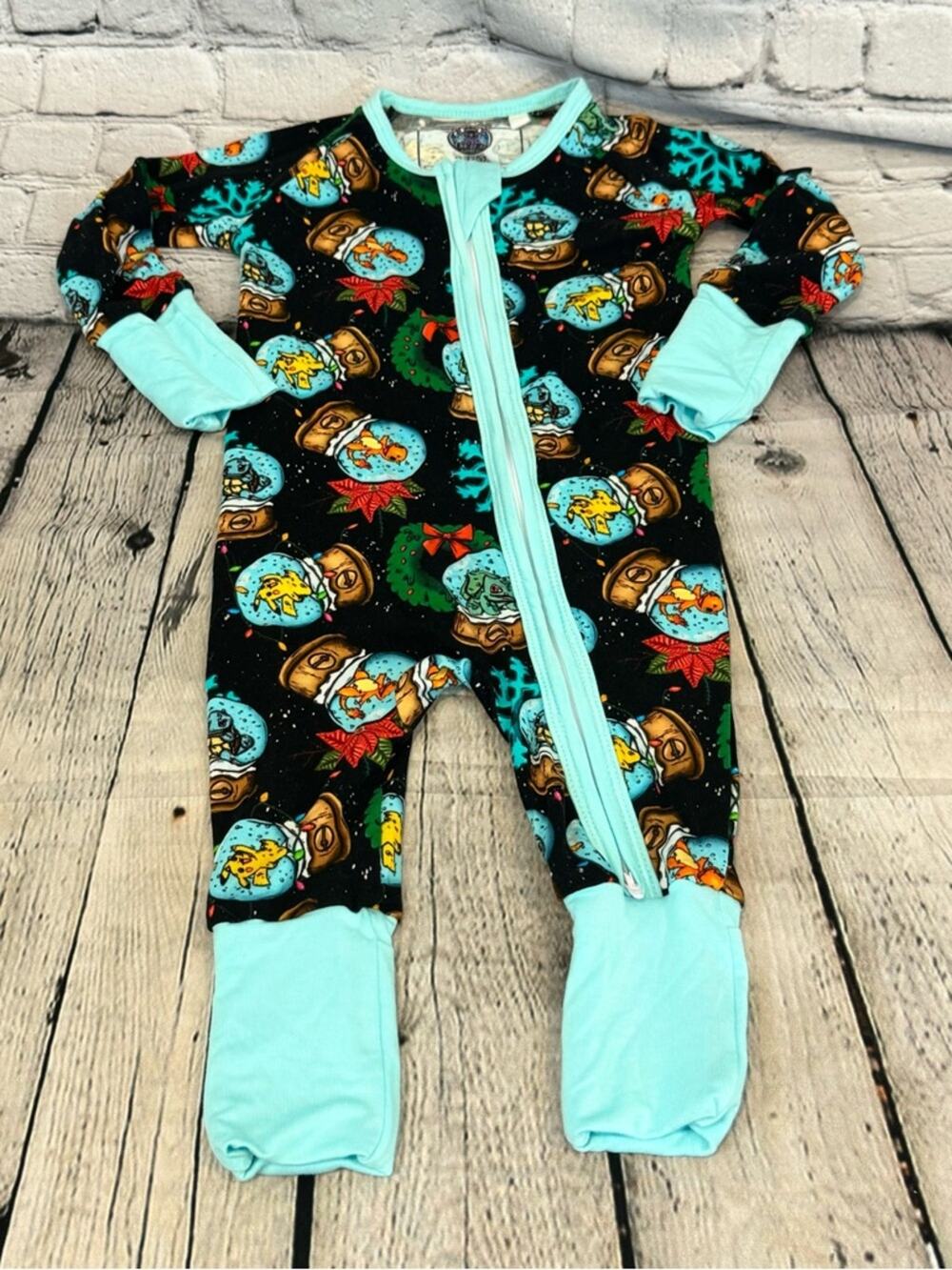 Oh La La Bamboo Pokémon Christmas Bamboo Zippie Romper